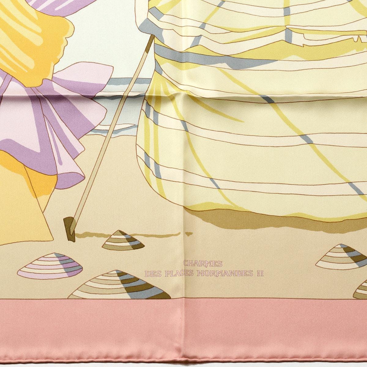 Hermes Scarf "Charmes des Plages Normandes II" by Loic Dubigeon 90cm Silk | Carre Foulard
