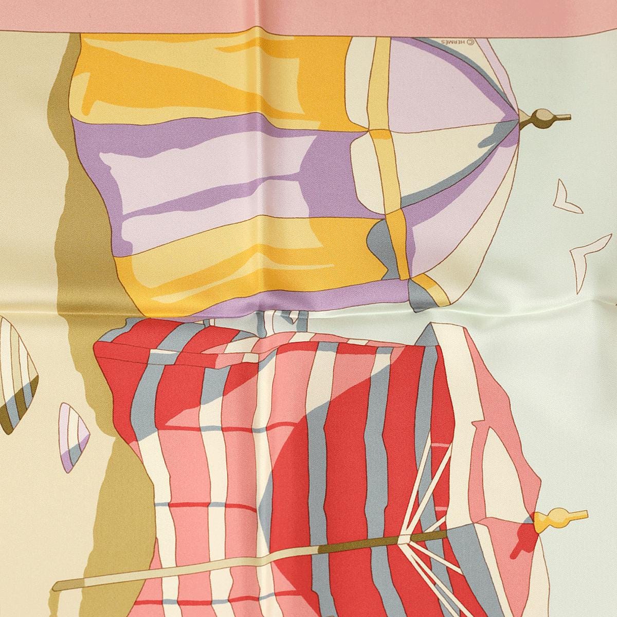 Hermes Scarf "Charmes des Plages Normandes II" by Loic Dubigeon 90cm Silk | Carre Foulard