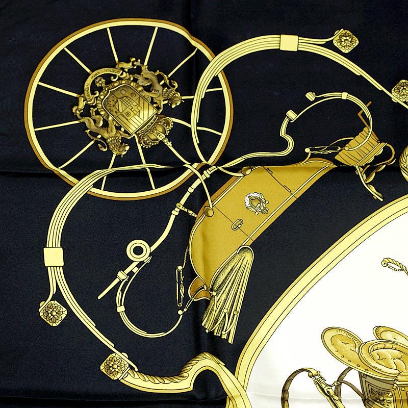 Hermes Scarf "Springs" by Philippe Ledoux Vintage 90cm Silk