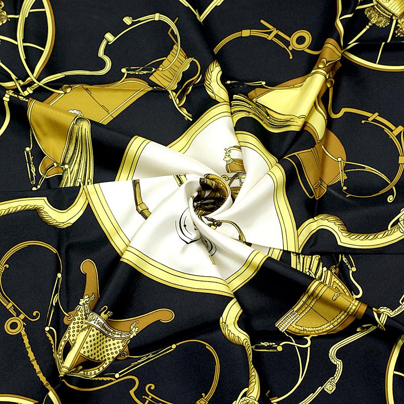 Hermes Scarf "Springs" by Philippe Ledoux Vintage 90cm Silk