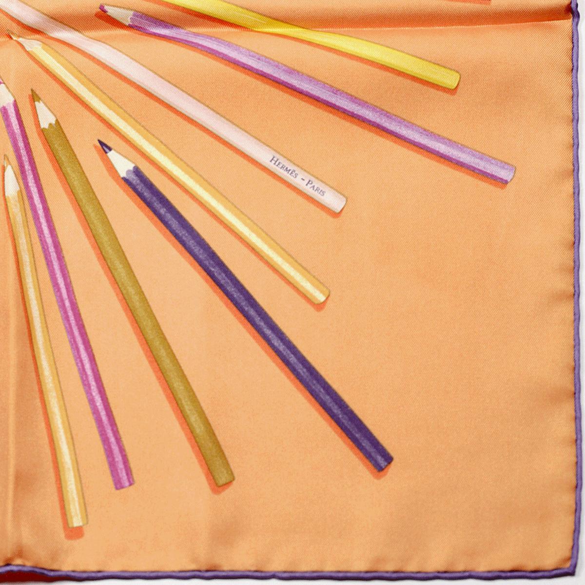 Hermes Scarf "A Vos Crayons" by Leigh P. Cook 90cm Silk | Carre
