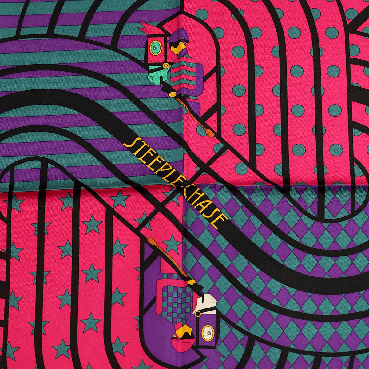 Hermes Scarf "Steeplechase" by Virginie Jamin 90cm Silk
