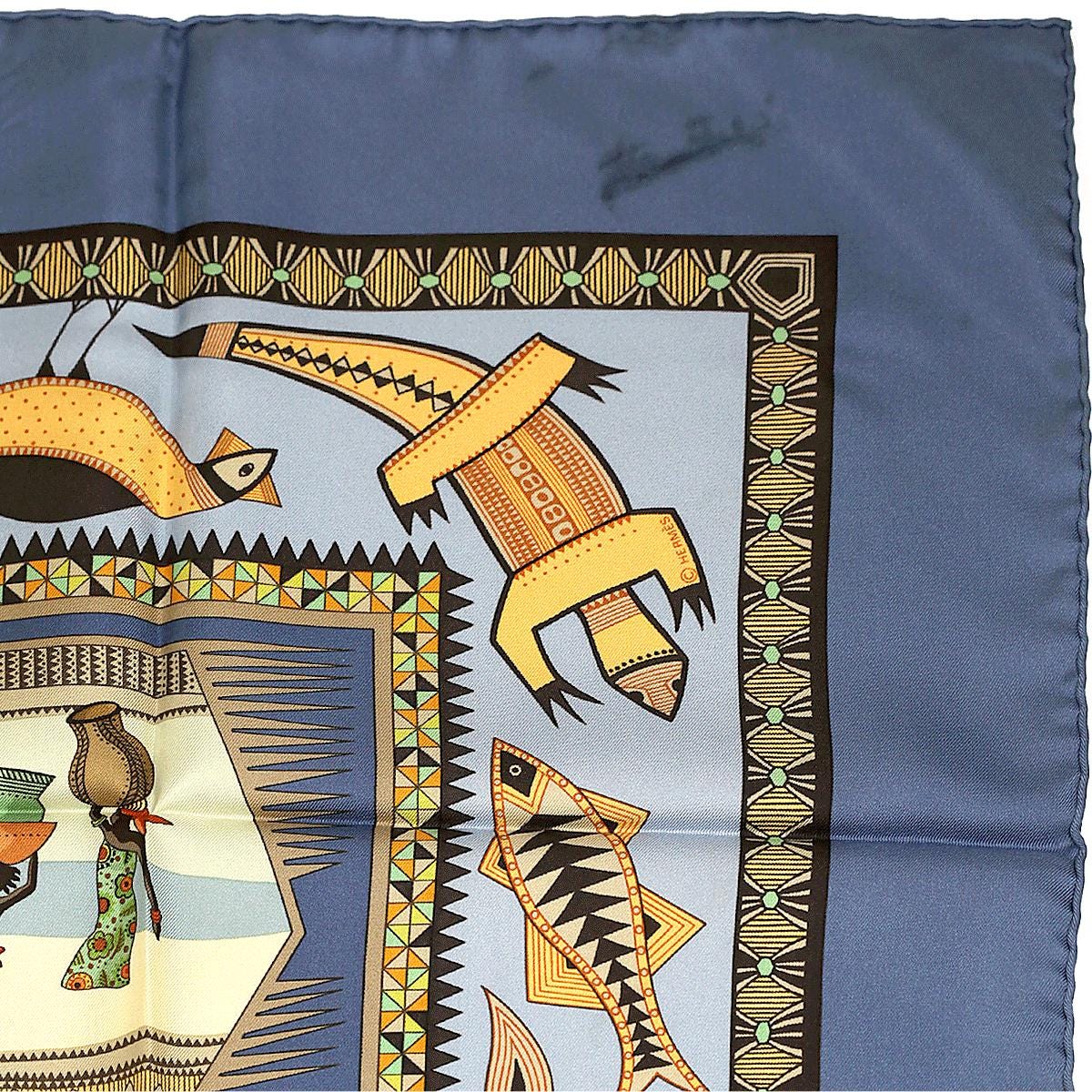 Hermes Scarf "Vie du Fleuve" by Aline Honore 90cm Silk | Carre Foulard