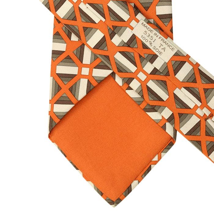 Hermes Men's Silk Tie Geometric Pattern 5351 | Necktie Cravate