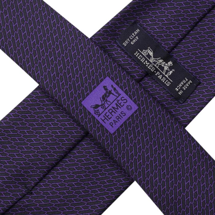 Hermes Men's Silk Tie H Geometric Pattern 605807 | Necktie Cravate