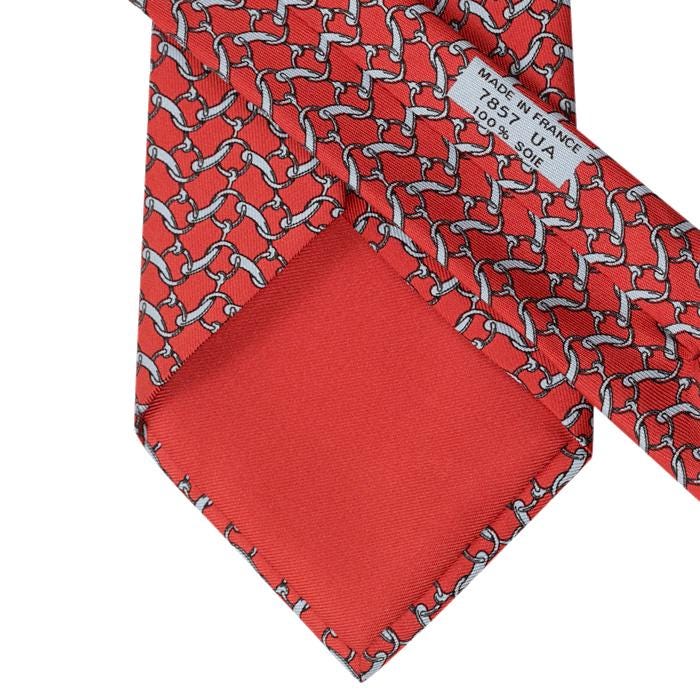 Hermes Men's Silk Tie Equestrian Geometric Pattern 7857 | Necktie Cravate