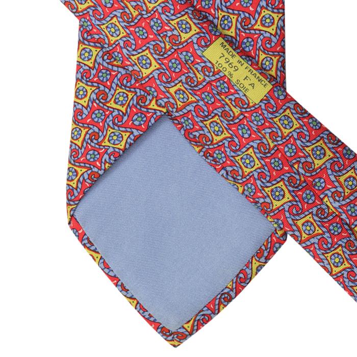 Hermes Men's Silk Tie Geometric Pattern 7969 | Necktie Cravate