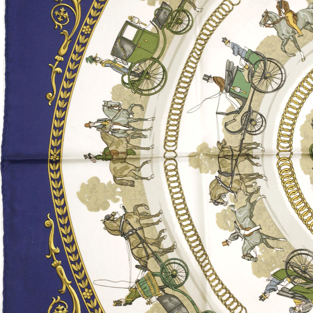 Hermes Scarf "Promenade de Longchamps" by Philippe Ledoux 90cm Silk | Carre Foulard