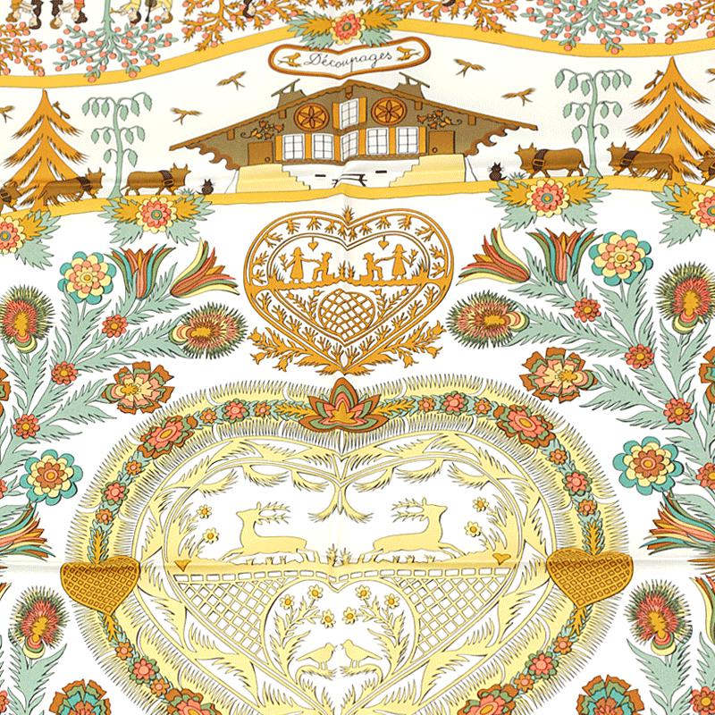 Hermes Scarf "Decoupages" by Anne Rosat 90cm Silk