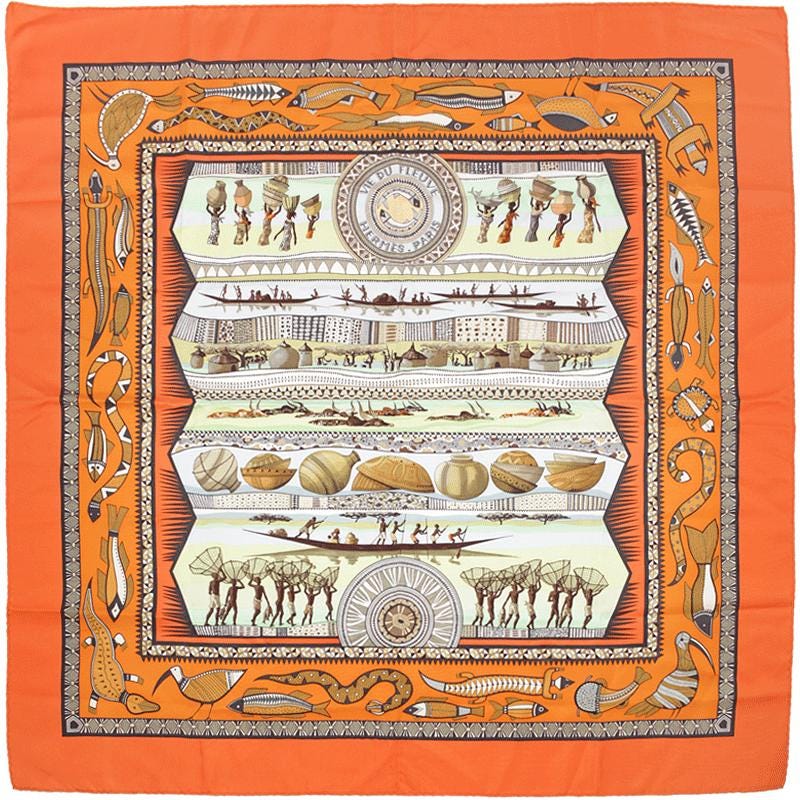 Hermes Scarf "Vie du Fleuve" by Aline Honore 90cm Silk | Carre Foulard NWT