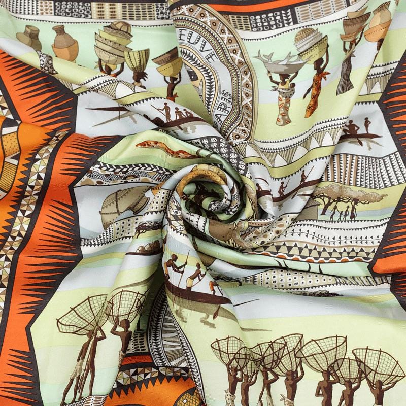 Hermes Scarf "Vie du Fleuve" by Aline Honore 90cm Silk | Carre Foulard NWT