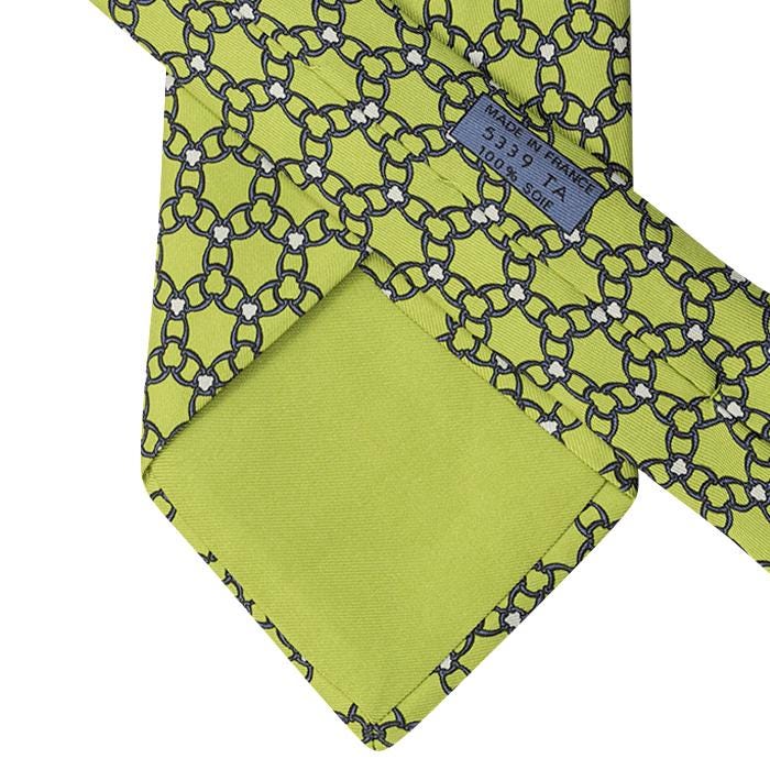 Hermes Men's Silk Tie Equestrian Geometric Pattern 5339 | Necktie Cravate