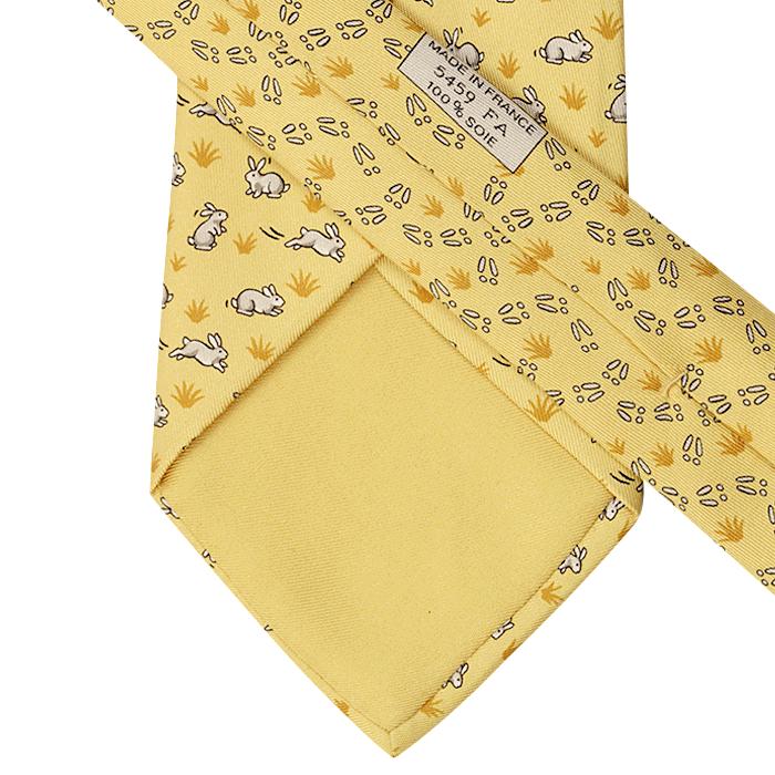 Hermes Men's Silk Tie Whimsical Rabbit Paws Pattern 5459 | Necktie Cravate