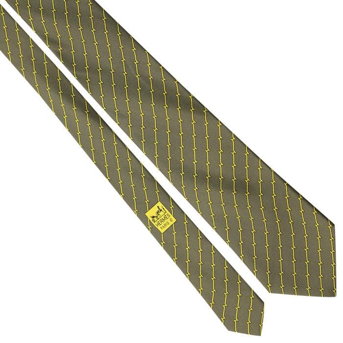 Hermes Men's Silk Tie H Geometric Pattern 5470 | Necktie Cravate