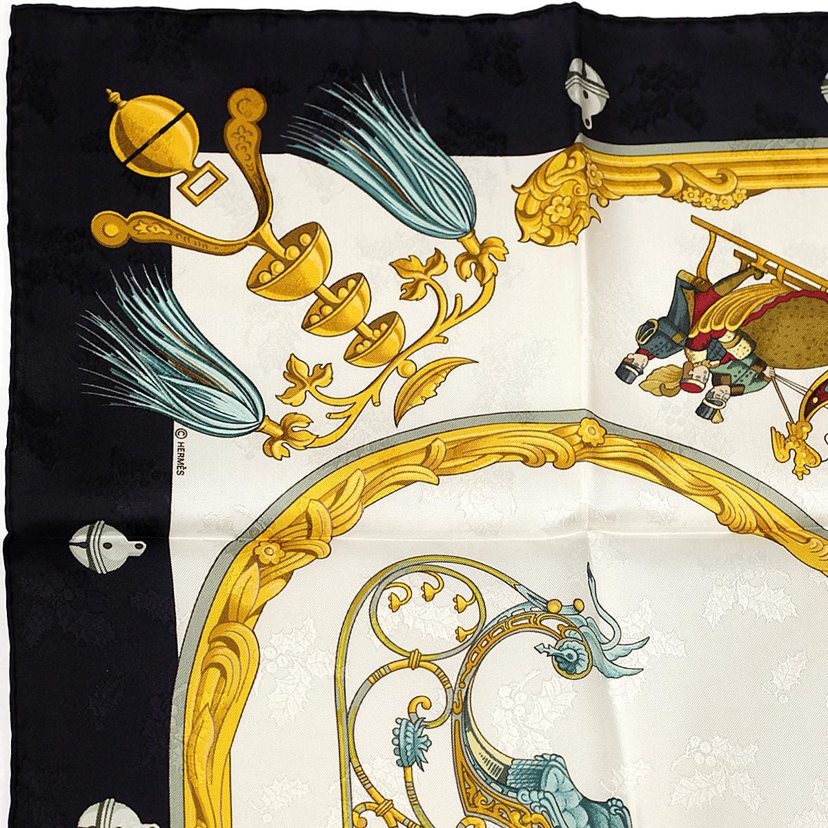 Hermes Scarf "Plumes et Grelots" by Julia Abadie 90cm Silk Jacquard | Carre Foulard NIB