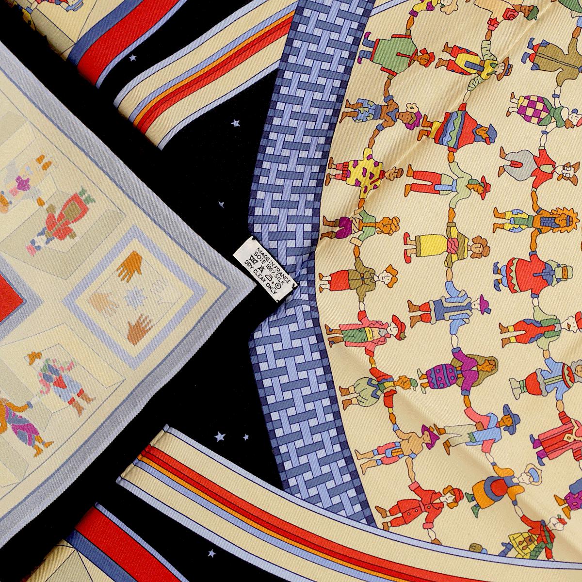 Hermes Scarf "Donner la Main" by Karen Petrossian 90cm Silk | Carre Foulard