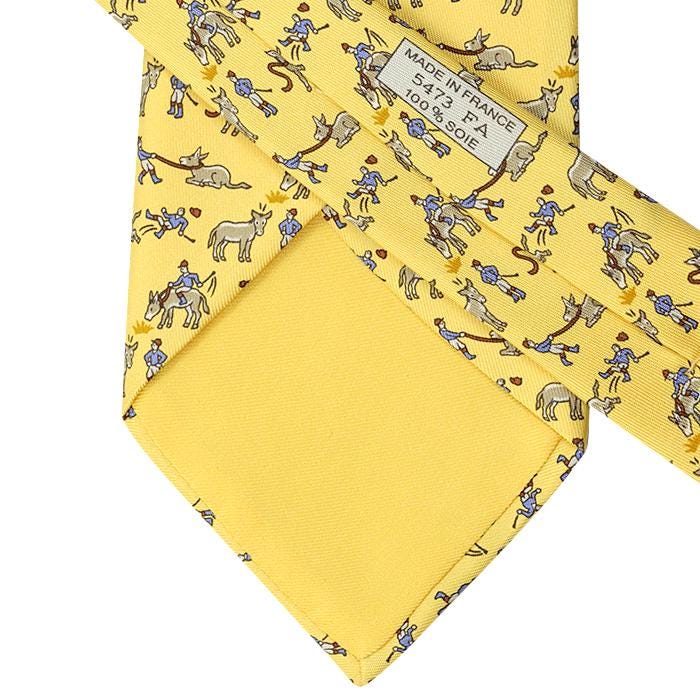 Hermes Men's Silk Tie Whimsical Jockeys Pattern 5473 | Necktie Cravate