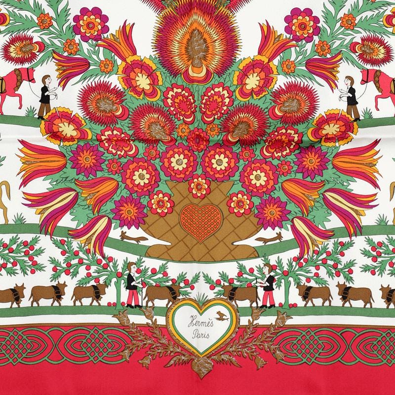 Hermes Scarf "Decoupages" by Anne Rosat 90cm Silk | Carre Foulard