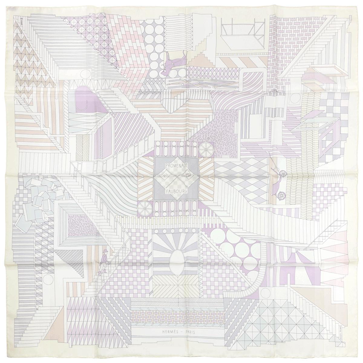 Hermes Scarf "Promenade au Faubourg" by Nigel Peake 90cm Silk | Carre Foulard