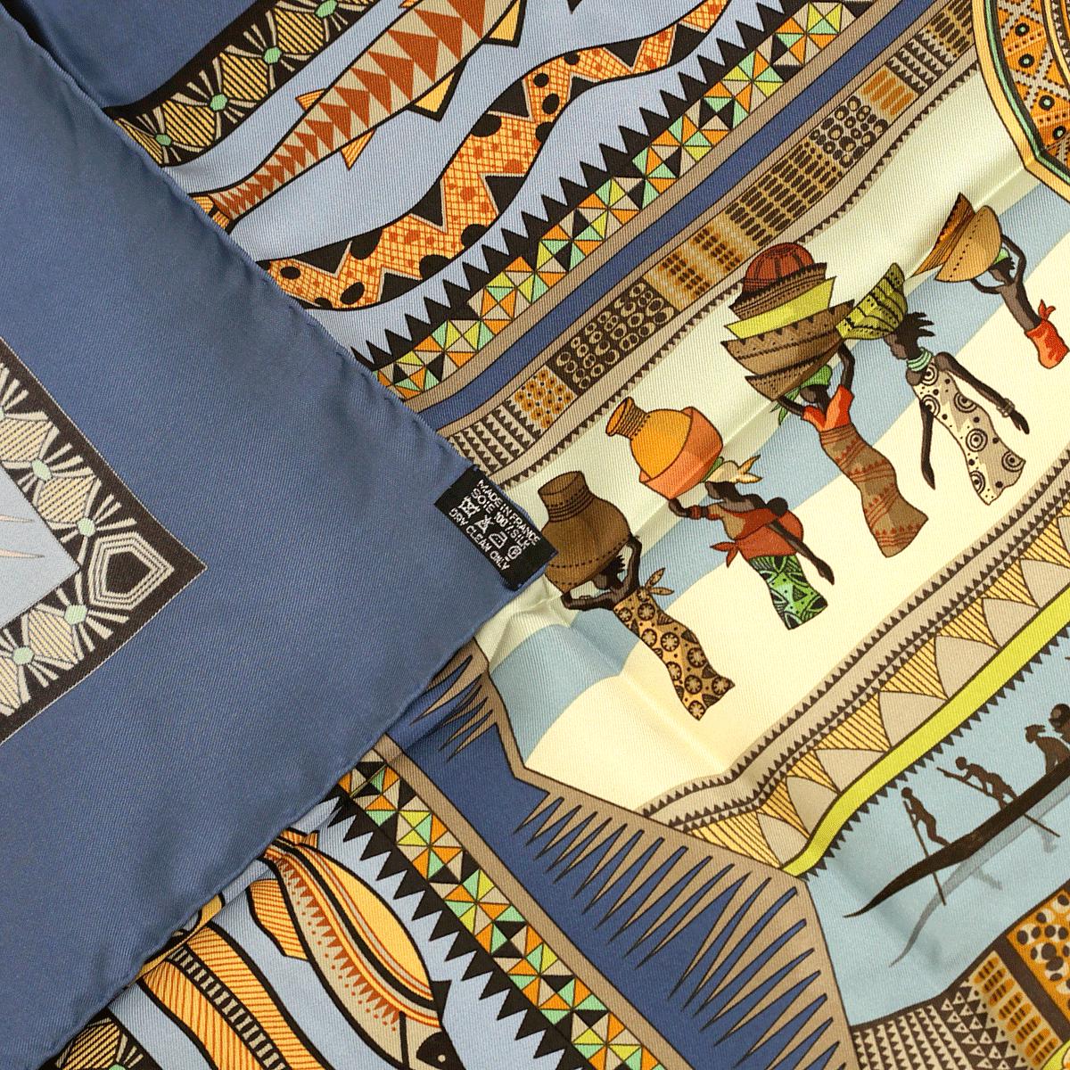 Hermes Scarf "Vie du Fleuve" by Aline Honore 90cm Silk | Carre Foulard