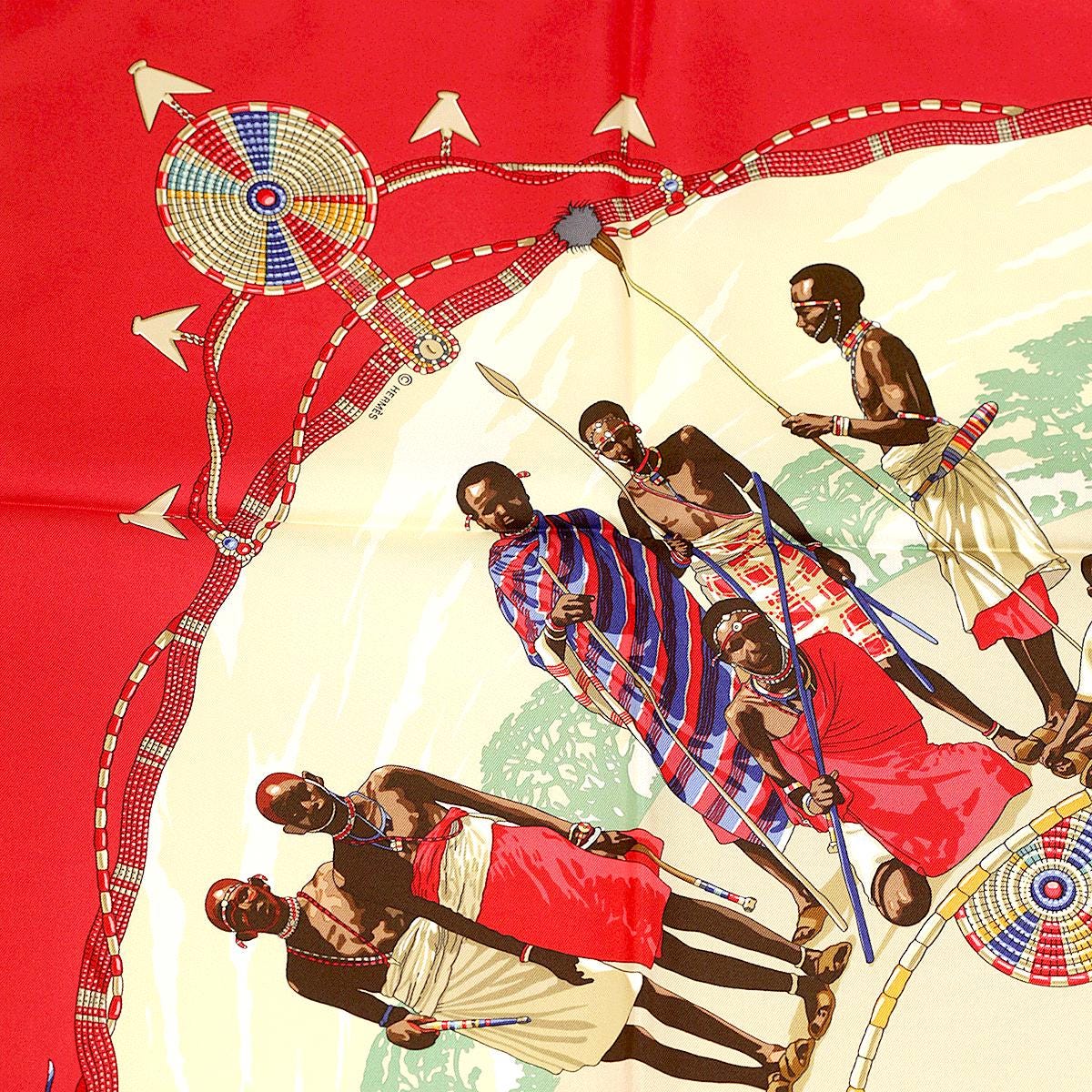 Hermes Scarf "Perles du Kenya" by Dimitri Rybaltchenko Vintage 90cm Silk | Carre Foulard