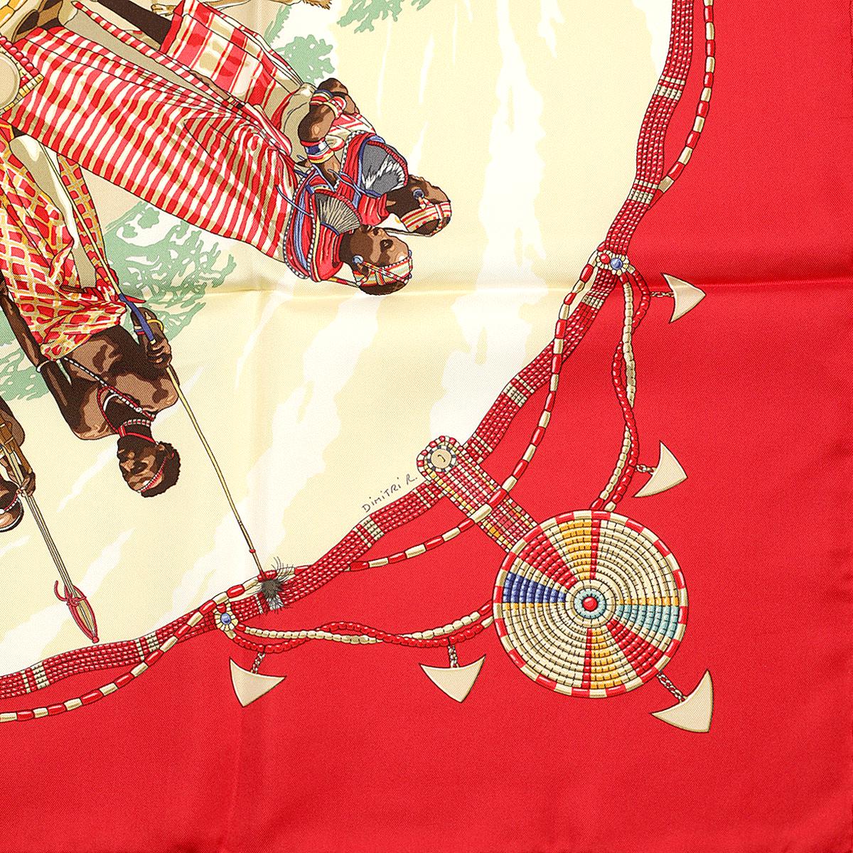 Hermes Scarf "Perles du Kenya" by Dimitri Rybaltchenko Vintage 90cm Silk | Carre Foulard