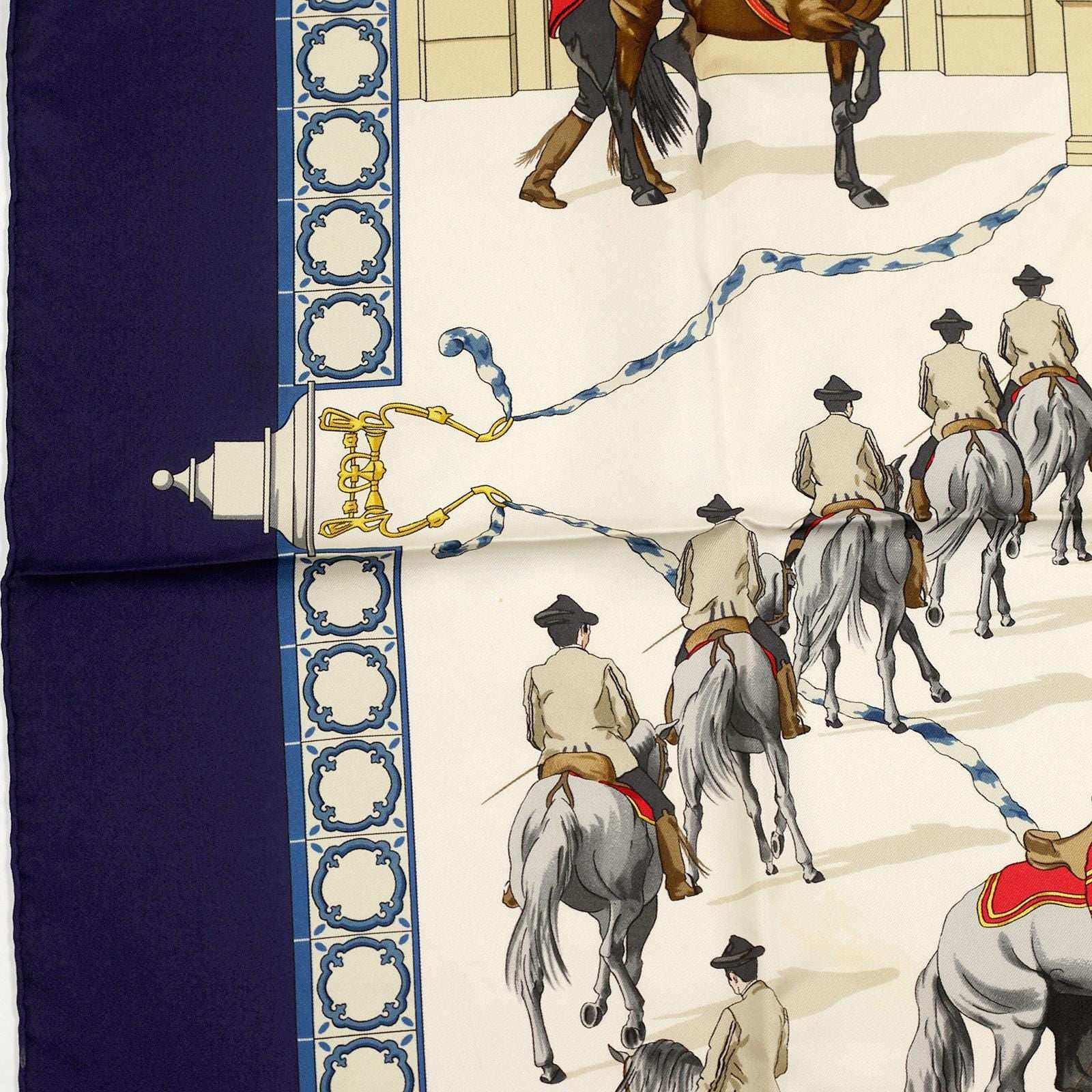 Hermes Scarf "Real Escuela Andaluza" by Hubert de Watrigant 90cm Silk | Carre Foulard