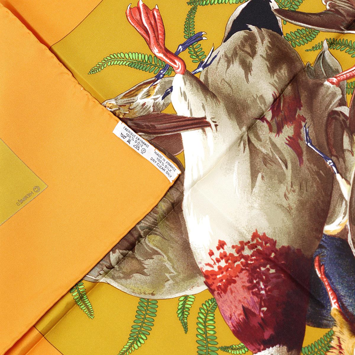 Hermes Scarf "Gibiers" by Henri de Linares Vintage 90cm Silk | Carre Foulard