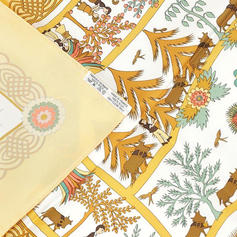 Hermes Scarf "Decoupages" by Anne Rosat 90cm Silk