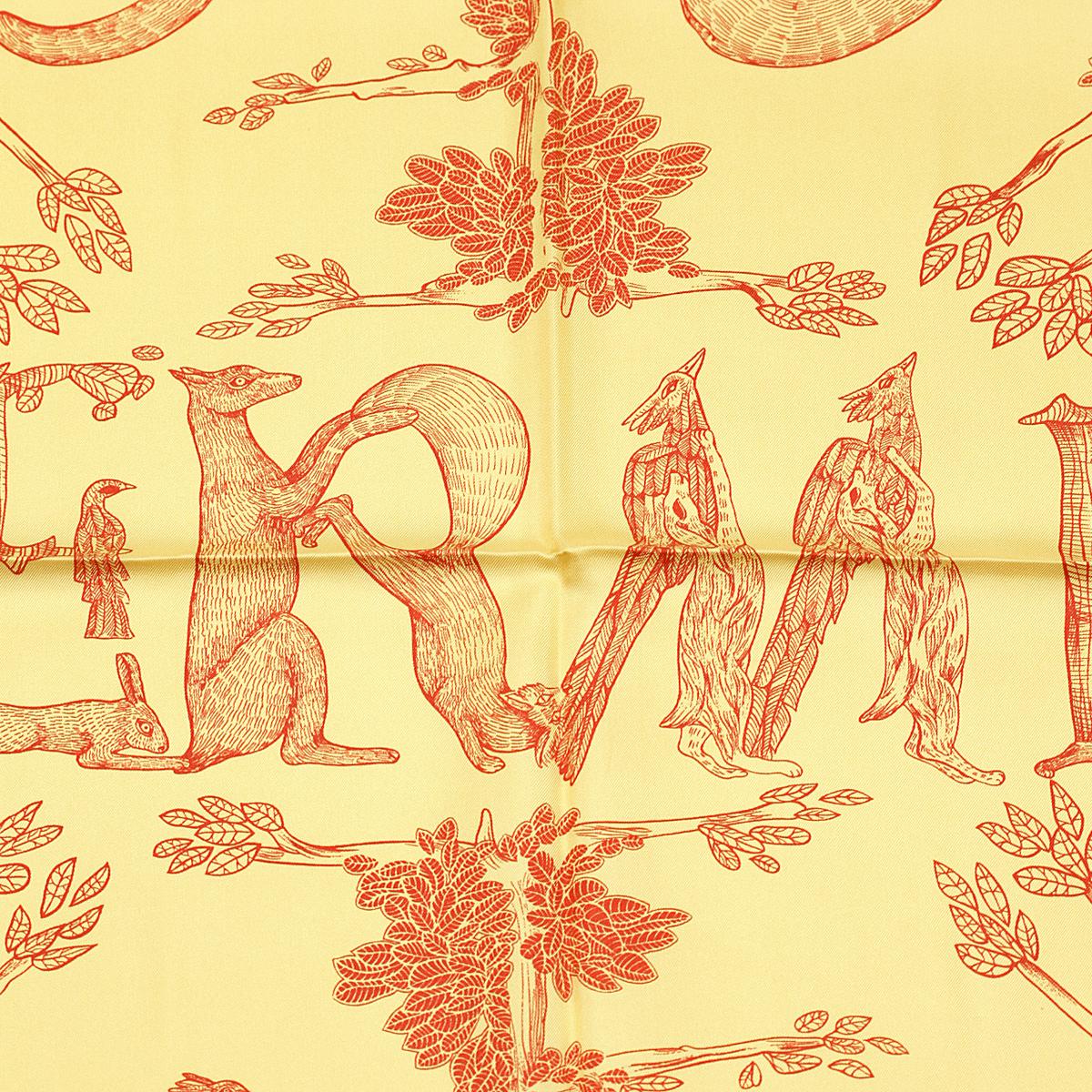 Hermes Scarf "Alphabet III" by Annie Faivre 90cm Silk | Carre Foulard