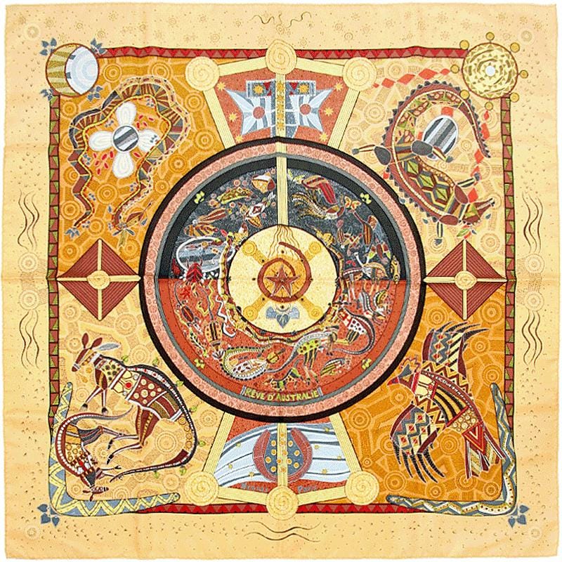 Hermes Scarf "Reve d'Australie" by Zoe Pauwels 90cm Silk | Carre Foulard