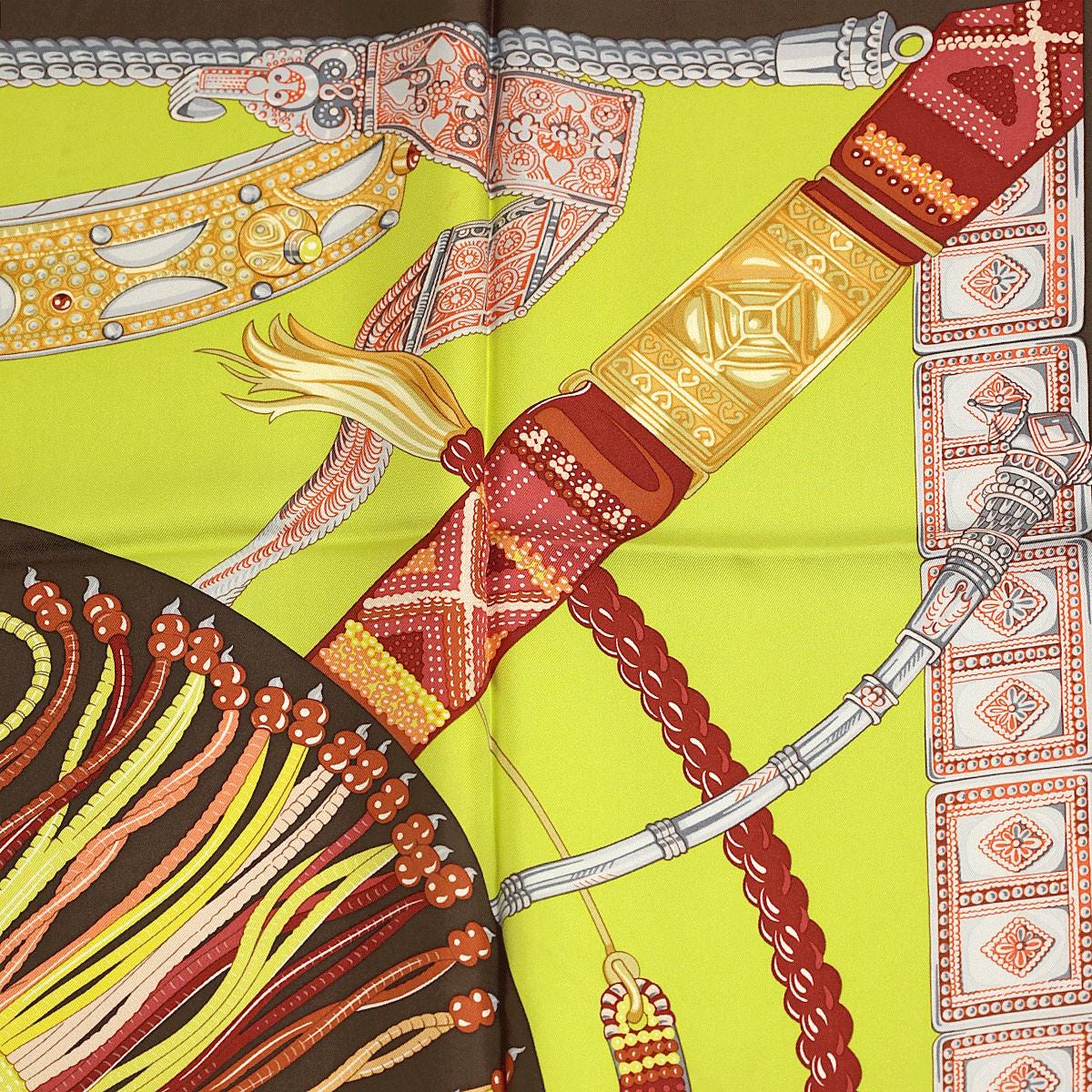Hermes Scarf "Ceintures et Liens" by Laurence Bourthoumieux 90cm Silk | Carre Foulard