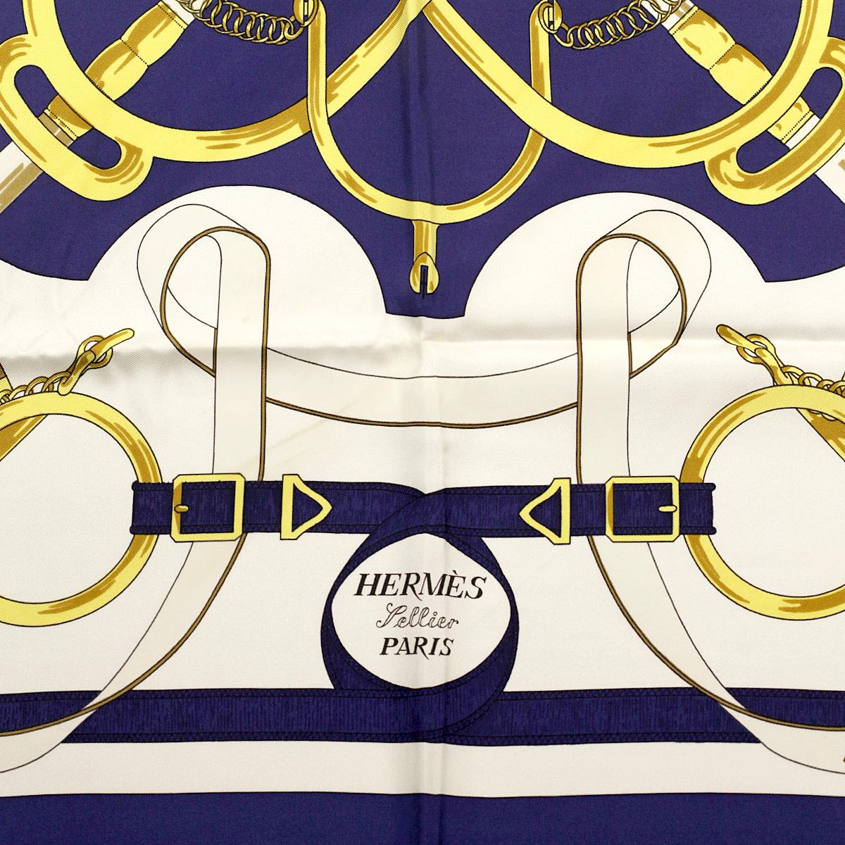 Hermes Scarf "Eperon d'Or" by Henri d'Origny 90cm Silk