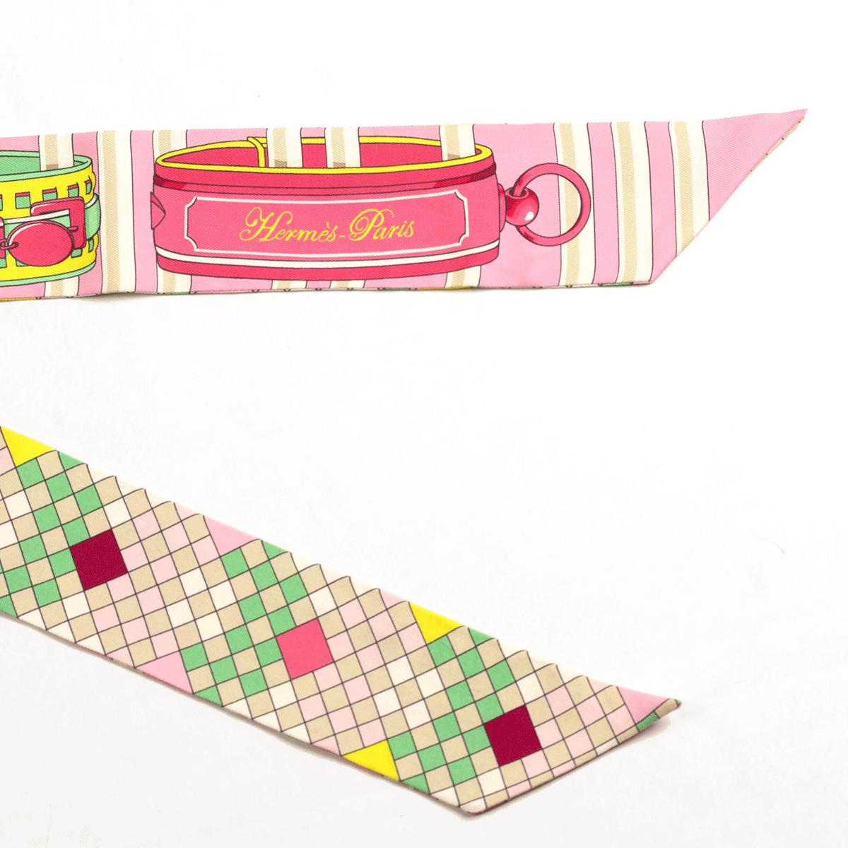 Hermes Scarf Maxi Twilly "Colliers de Chien" by Virginie Jamin Silk 10cm x 180cm | Carre Foulard