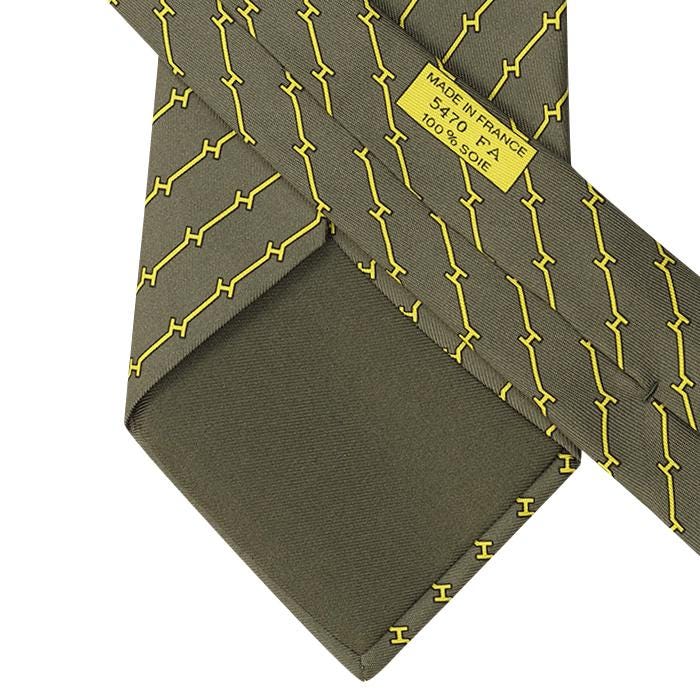 Hermes Men's Silk Tie H Geometric Pattern 5470 | Necktie Cravate