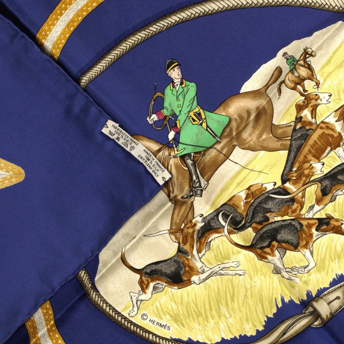 Hermes Scarf "Le Laisser Courre" by Jean De Fougerolle 90cm Silk | Carre Foulard