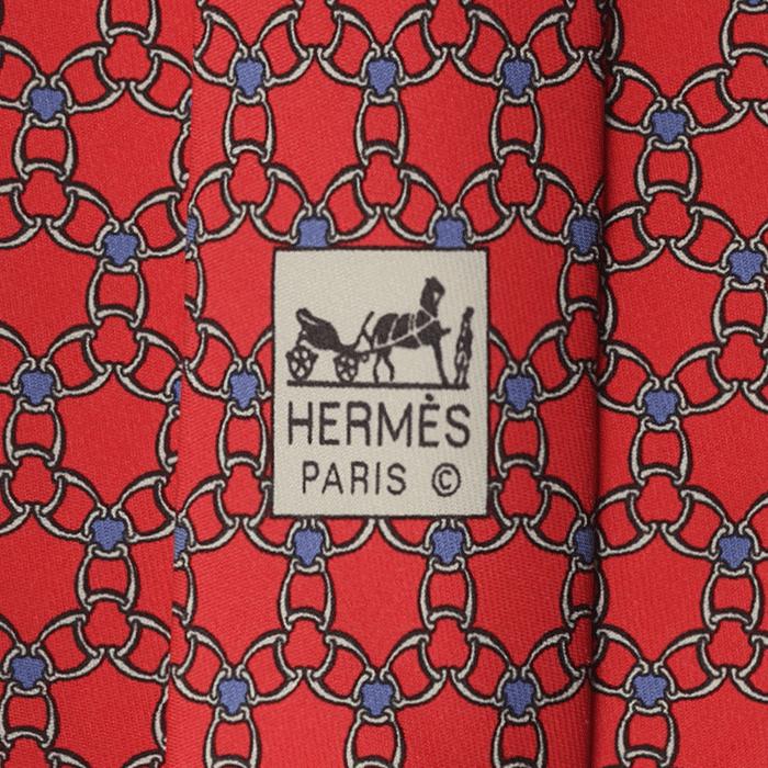 Hermes Men's Silk Tie Equestrian Geometric Pattern 5339 | Necktie Cravate