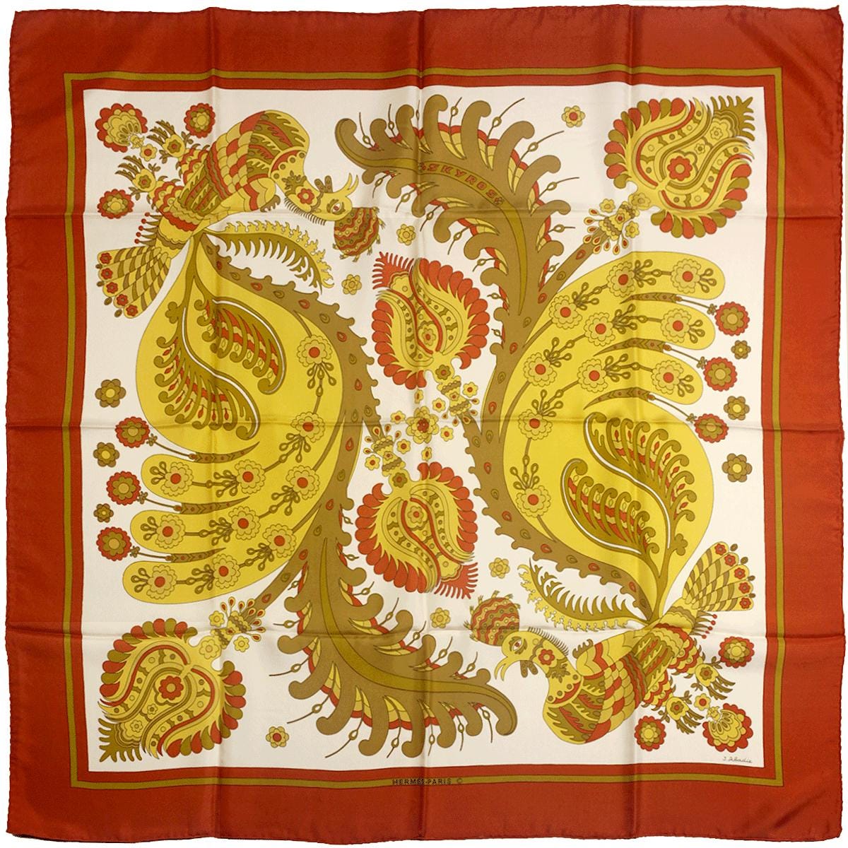 Hermes Scarf "Skyros" by Julia Abadie 90cm Silk | Foulard Carre