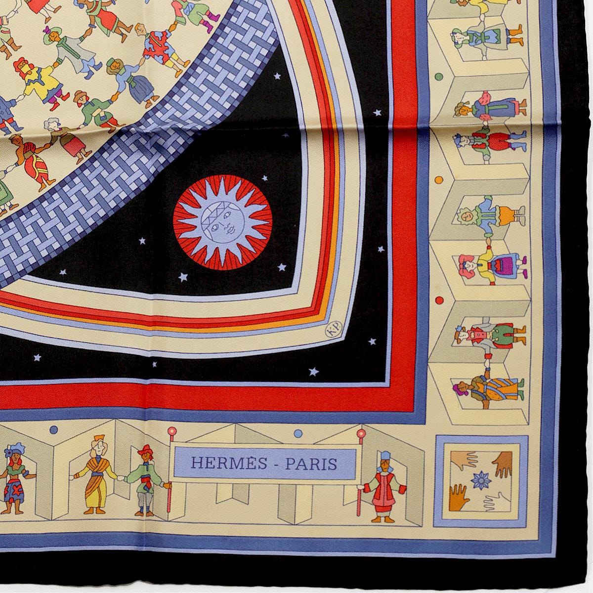 Hermes Scarf "Donner la Main" by Karen Petrossian 90cm Silk | Carre Foulard