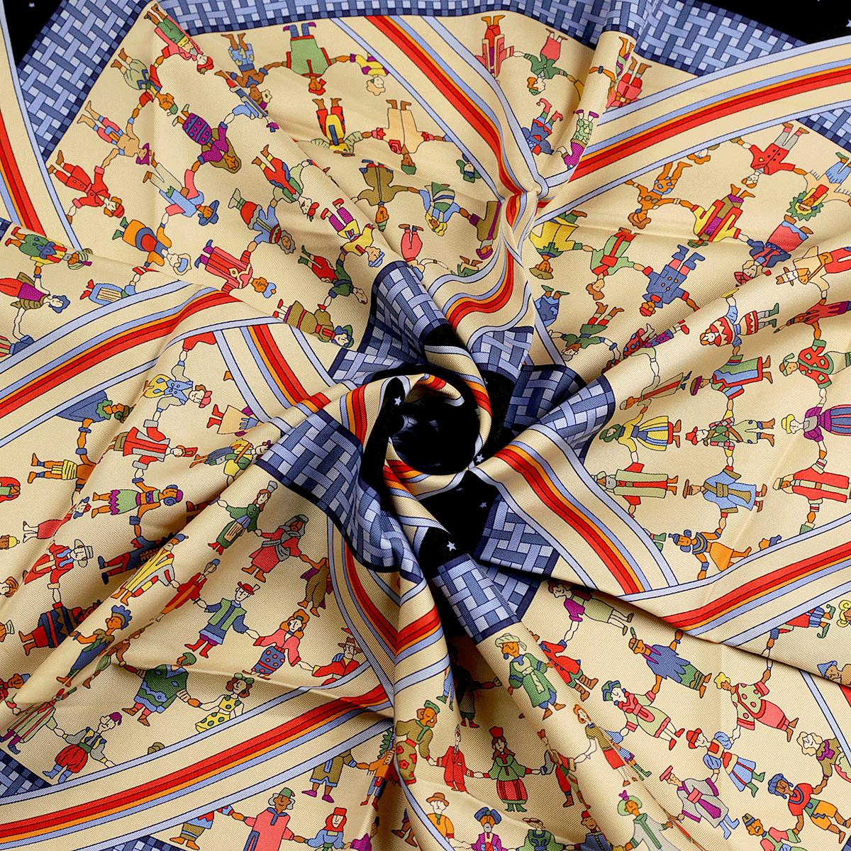 Hermes Scarf "Donner la Main" by Karen Petrossian 90cm Silk | Carre Foulard