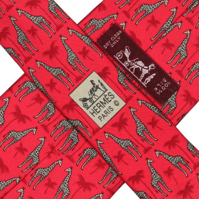 Hermes Men's Silk Tie Giraffes Pattern 7314 | Necktie Cravate