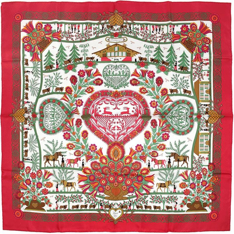 Hermes Scarf "Decoupages" by Anne Rosat 90cm Silk | Carre Foulard