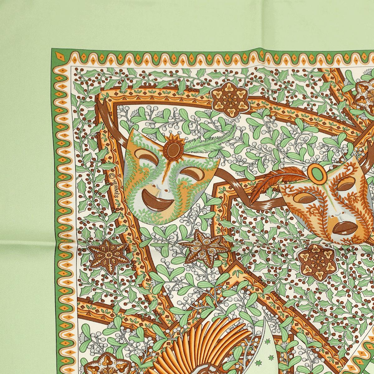 Hermes Scarf "Axis Mundi" by Christine Henry Vintage 90cm Silk