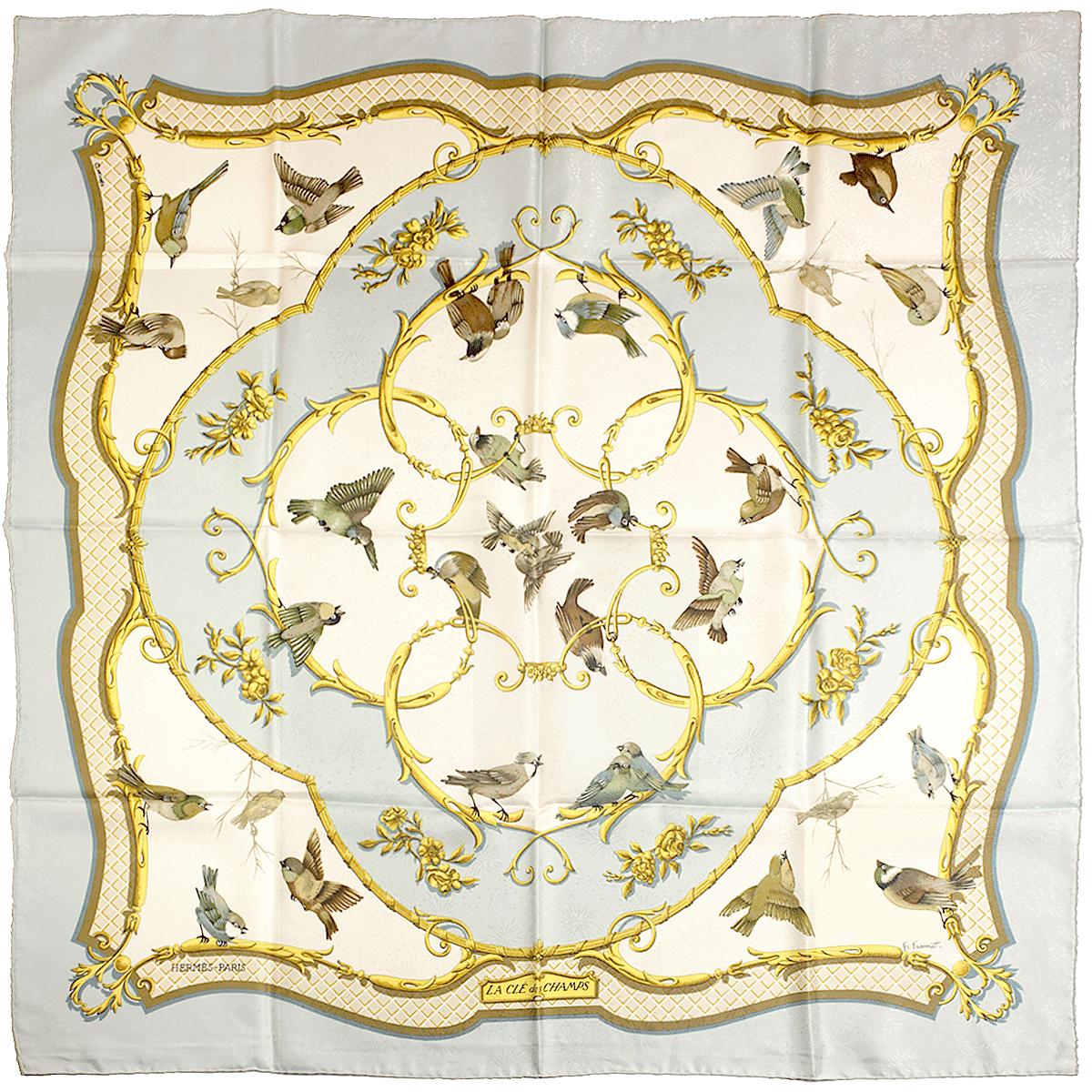 Hermes Scarf "La Cle des Champs" by Francoise Faconnet 90cm Silk Jacquard | Carre Foulard