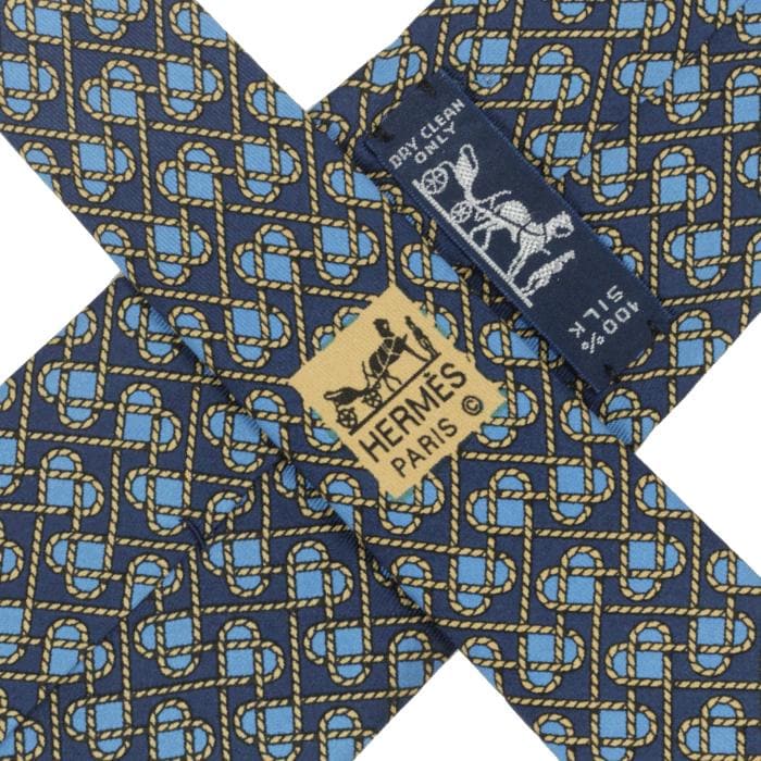 Hermes Men's Silk Tie Vintage Geometric Pattern 7308 | Necktie Cravate