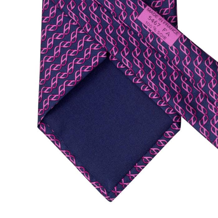 Hermes Men's Silk Tie Geometric H Helix Pattern 5467 | Necktie Cravate