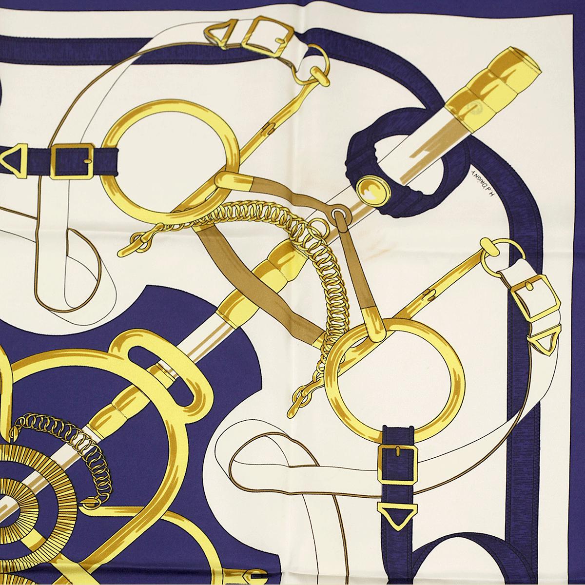 Hermes Scarf "Eperon d'Or" by Henri d'Origny 90cm Silk