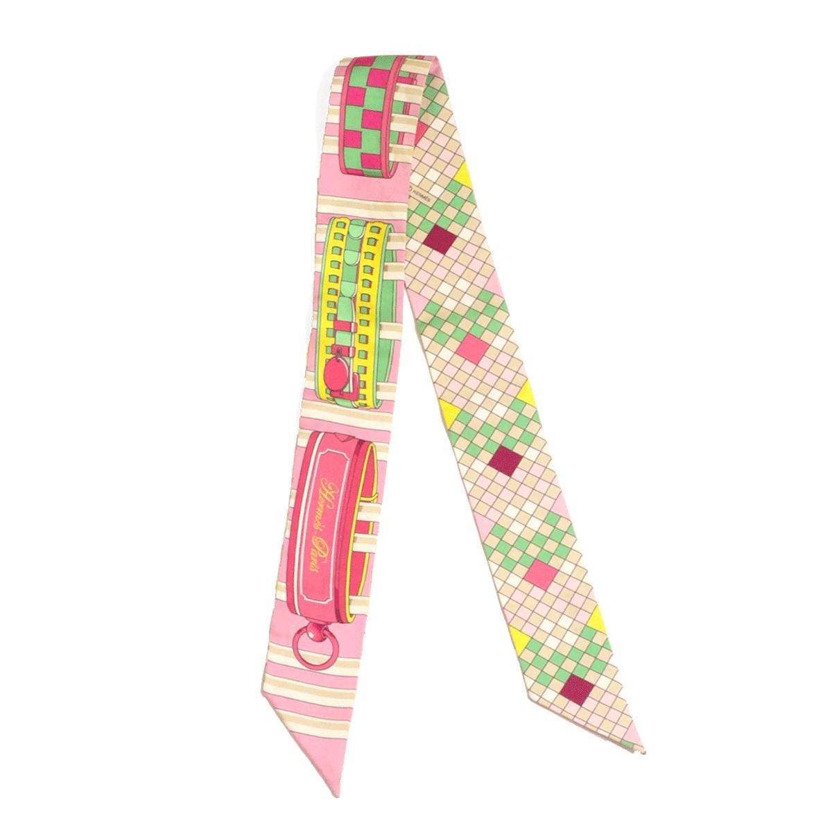 Hermes Scarf Maxi Twilly "Colliers de Chien" by Virginie Jamin Silk 10cm x 180cm | Carre Foulard