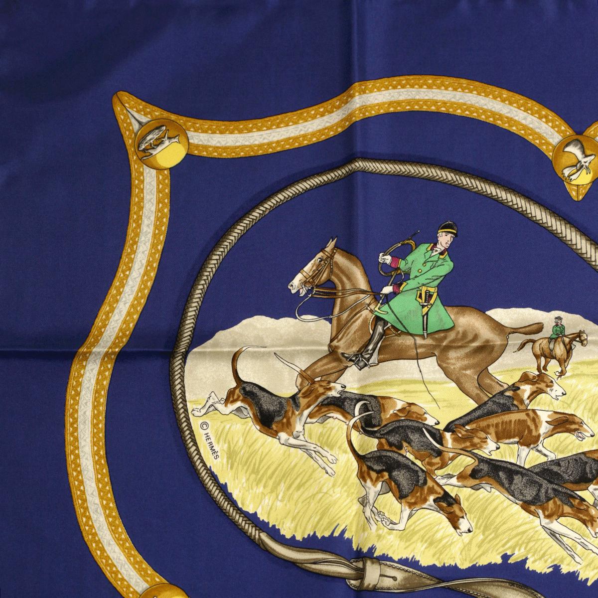 Hermes Scarf "Le Laisser Courre" by Jean De Fougerolle 90cm Silk | Carre Foulard
