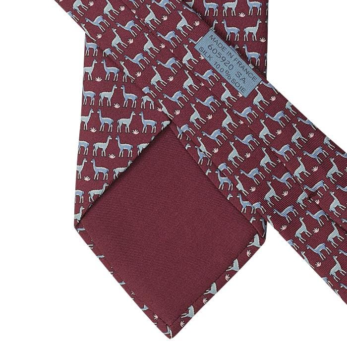 Hermes Men's Silk Tie Whimsical Alpacas Pattern 605920 | Necktie Cravate